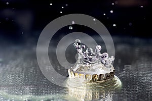 Water drops scanned with short-term photography