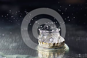 Water drops scanned with short-term photography