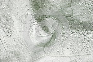 Water Drops on Silver Tarp photo