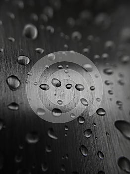 Water drops on stainless steel texture, background