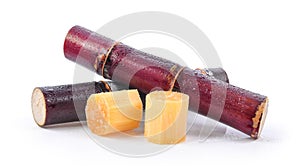 water drops sugarcane on white