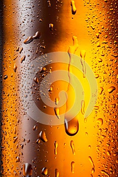 Water drops texture on the bottle of beer. Abstract background