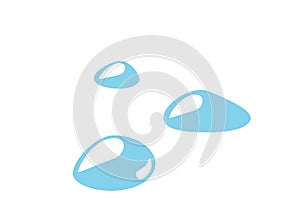 Water drops vector background in simple flat style isolated on white backdrop. Aqua icon graphic design