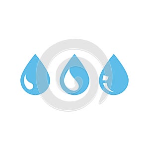 Water drops vector icon set