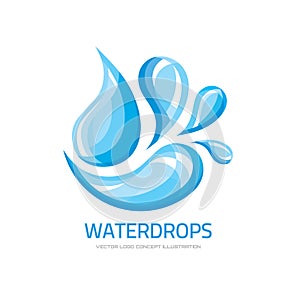 Water drops - vector logo concept illustration. Abstract water drops logo. Vector logo template. photo