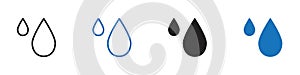 Water drops Vector set outline