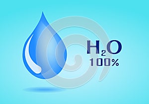 Water drops. water formula. Vector illustration