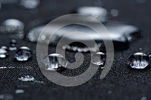 Water Drops on Waterproof Fabric Macro