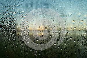 Water drops on a wet window