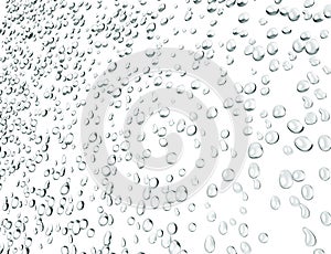 Water drops on a window isolated on white