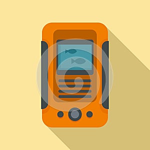 Water echo sounder icon, flat style