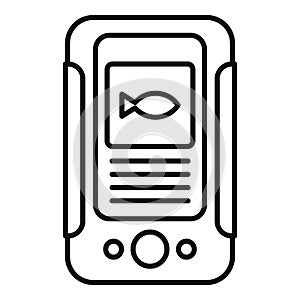 Water echo sounder icon, outline style