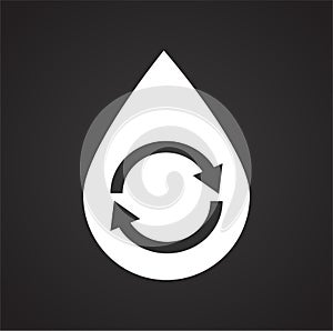 Water ecology icon on black background for graphic and web design, Modern simple vector sign. Internet concept. Trendy symbol for