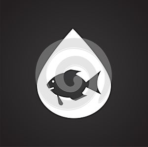 Water ecology icon on black background for graphic and web design, Modern simple vector sign. Internet concept. Trendy symbol for
