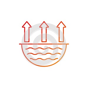 Water evaporation issue gradient linear vector icon