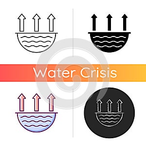 Water evaporation issue icon