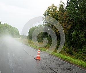 water evaporation over new asphalt