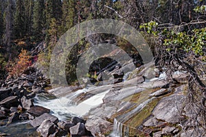 Water fall on Aishinik river near Haines Junction