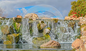 Water fall at Anthem in the Sonoran Desert, Maricopa County, Arizona USA photo