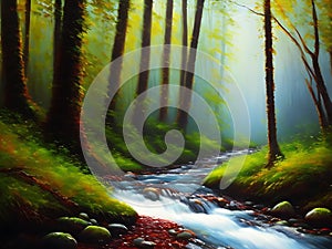 a water fall in the forest