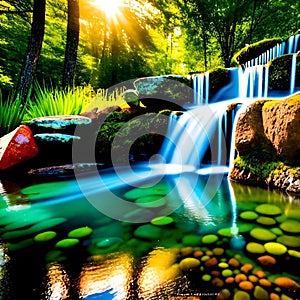 water fall in the forest wallpaper murals and designs for homes and