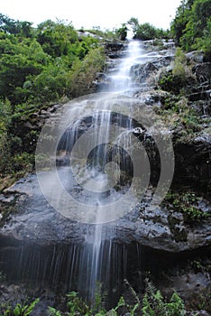 Water fall at manang nepal rock