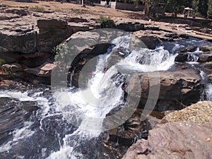 Water fall river and stone