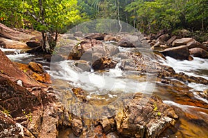 Water Falls Cascade on Tropical Forest