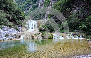 Water falls and cascades of Yun-Tai Mountain China photo