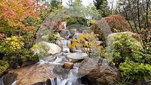 Water falls at Frederik Meijer`s garden in Michigan
