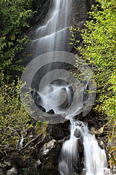 Water falls in Mount Rainier park