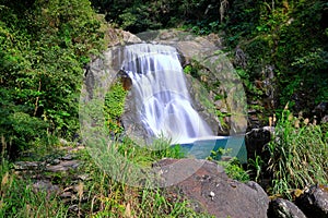 Water falls in the Neidong Forest Recreation Area situated at the upstream of Nanshih Creek, Wulai District,