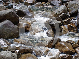 Water Falls splashing down the rocks with its natural view photo