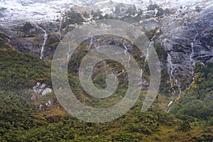 Water falls in the Strait of Magellan