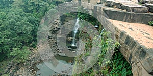 water falls view at forest river during winter season view