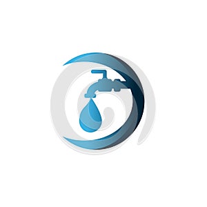 Water fauchet, plumbing logo Ideas. Inspiration logo design. Template Vector Illustration. Isolated On White Background