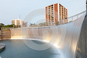 Water feature and a building