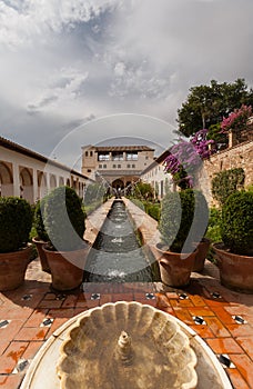 Water feature in the Generalife of the Alhambra