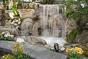 Water Feature with pond and flowers