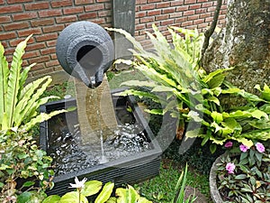 Water feature in a small garden