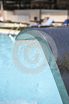 Water feature in a Spanish awimming pool.