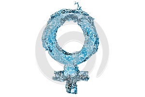 Water female gender symbol, 3D rendering