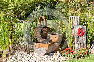 Water feture at the front of a house