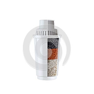 Water Filter Cartridge Layers For Cleanse Vector