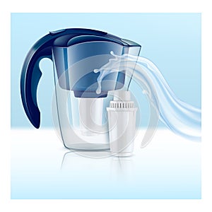 Water Filter Pitchers Promotional Banner Vector