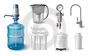Water Filter Realistic Set
