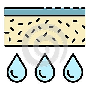 Water filter structure icon color outline vector