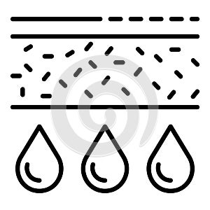 Water filter structure icon, outline style