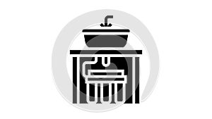 water filter under sink glyph icon animation