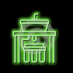 water filter under sink neon glow icon illustration